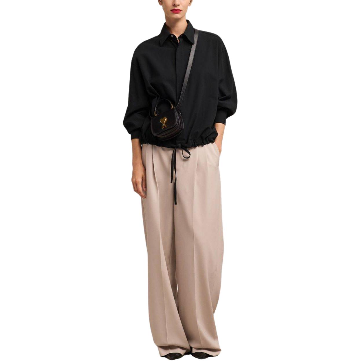 Ami Paris AMIPARIS Unisex Black Long-Sleeve Shirt with Buckle Cuffs. E24USH106CO0062-001 圖 3