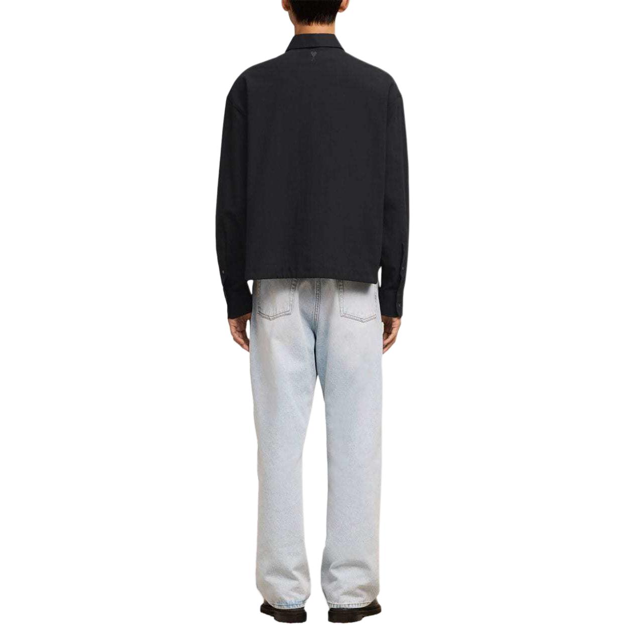 Ami Paris AMIPARIS Unisex Black Long-Sleeve Shirt with Buckle Cuffs. E24USH106CO0062-001 圖 4