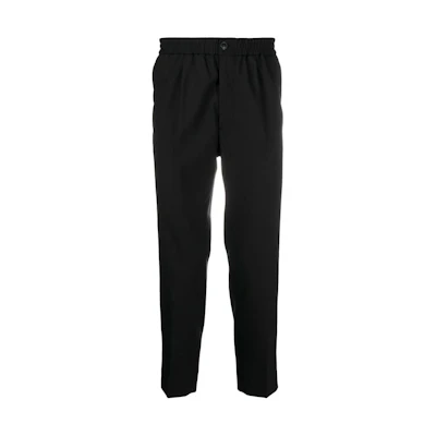 Ami Paris AMIPARIS Unisex Black Relaxed Fit Cropped Trousers H20HT206207