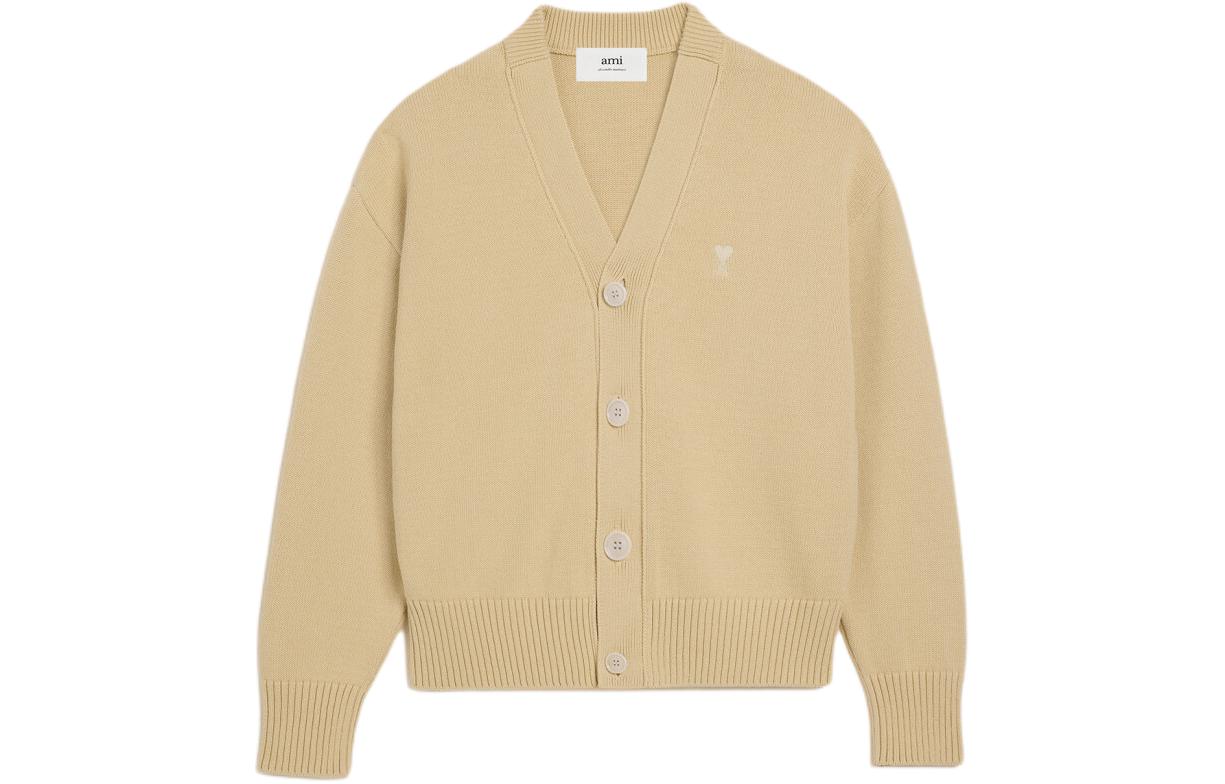 Ami Paris AMIPARIS Unisex Cream Solid Button-Up Long Sleeve Sweater UKC028.016-1 圖 2