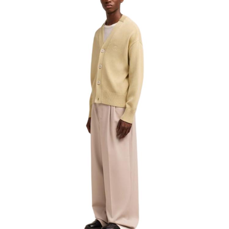 Ami Paris AMIPARIS Unisex Cream Solid Button-Up Long Sleeve Sweater UKC028.016-1 圖 3