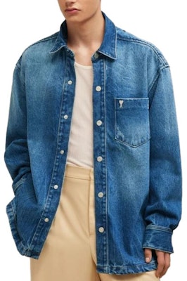 Ami Paris AMIPARIS 男女藍色長袖牛仔襯衫帶口袋 UJK251DE0016480 Lookbook Ami Paris AMIPARIS 男女藍色長袖牛仔襯衫帶口袋 UJK251DE0016480