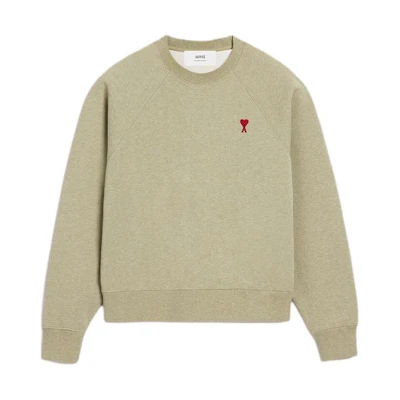 Ami Paris AMIPARIS Unisex Green Crewneck Heart Embroidery Cotton Long Sleeve Sweatshirt USW005747-366