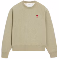 Order Ami Paris AMIPARIS Unisex Green Crewneck Heart Embroidery Cotton Long Sleeve Sweatshirt USW005747-366