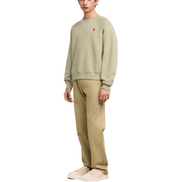 Ami Paris AMIPARIS Unisex Green Crewneck Heart Embroidery Cotton Long Sleeve Sweatshirt USW005747-366 圖 7