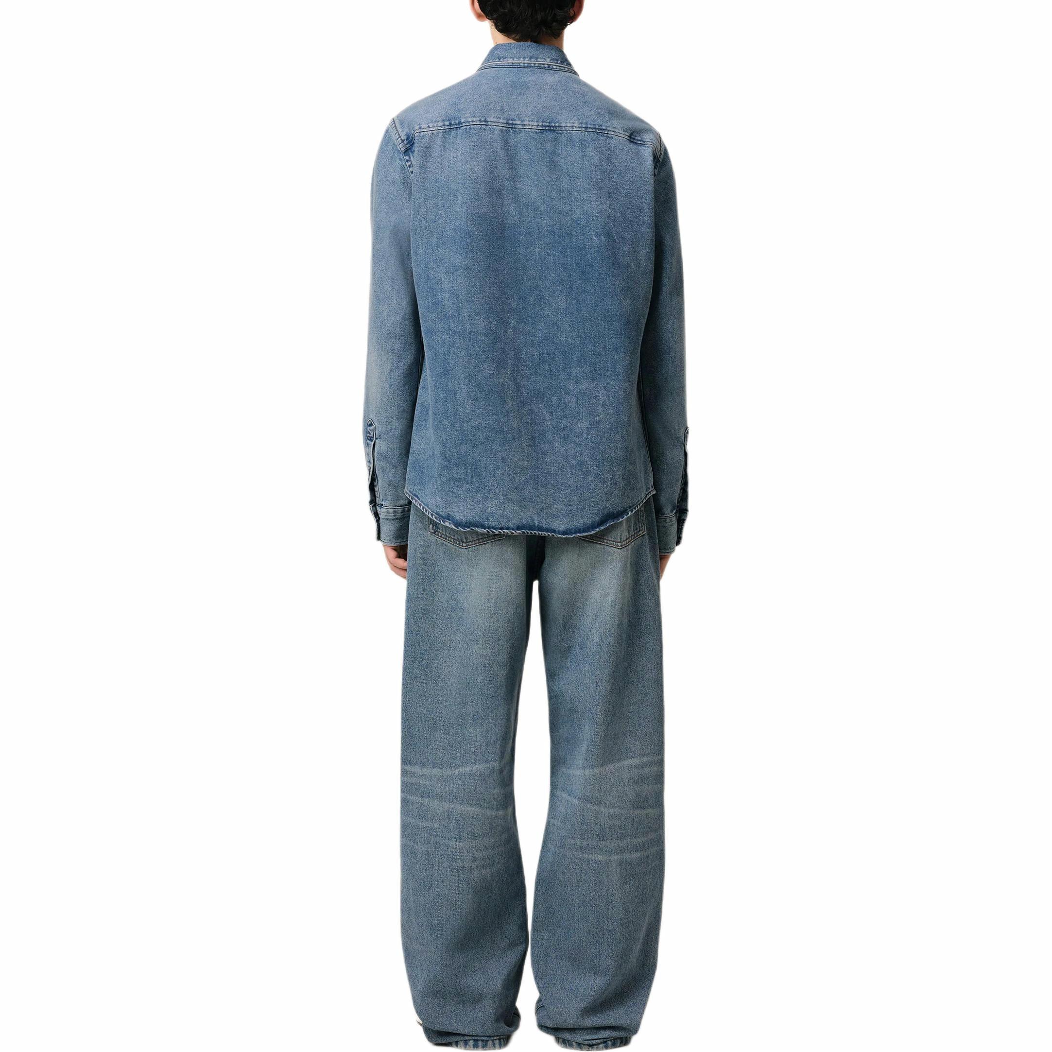 Purchase Ami Paris AMIPARIS 男女款靛藍刺繡領長袖襯衫 USH063DE0056-480