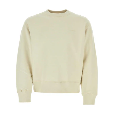Ami Paris AMIPARIS Unisex Oversized Crewneck Long Sleeve Sweatshirt Beige USW016JE0052-185