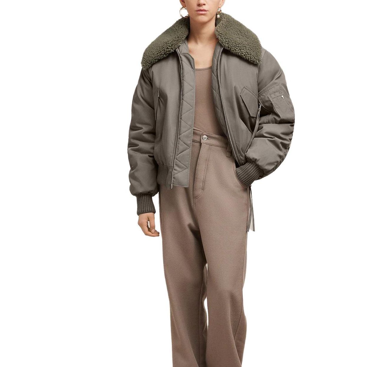 Ami Paris AMIPARIS Unisex Quilted Zip-Up Jacket in Taupe Brown UJK026PA0007-281 圖 3