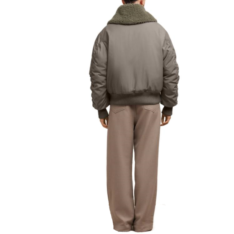 Ami Paris AMIPARIS Unisex Quilted Zip-Up Jacket in Taupe Brown UJK026PA0007-281 圖 4