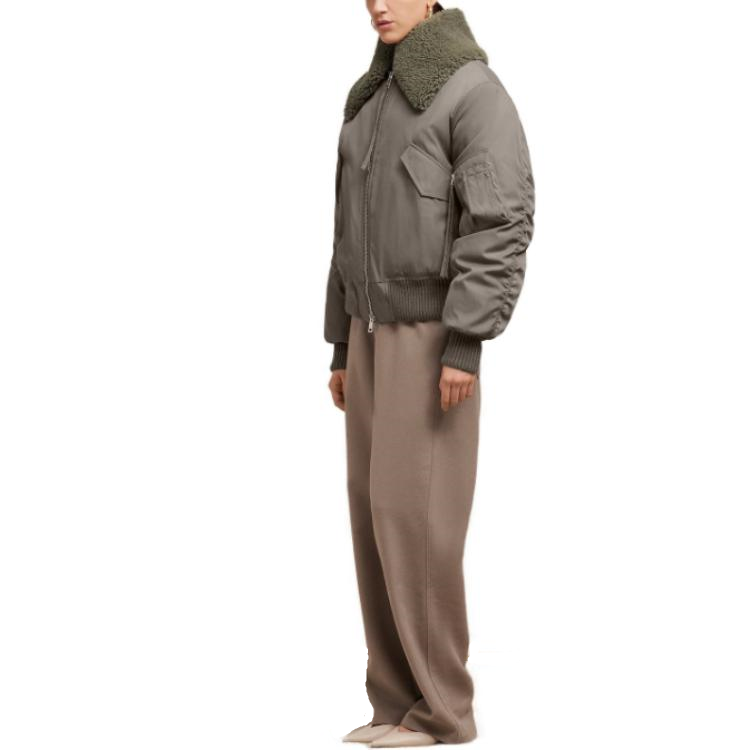 Ami Paris AMIPARIS Unisex Quilted Zip-Up Jacket in Taupe Brown UJK026PA0007-281 圖 5