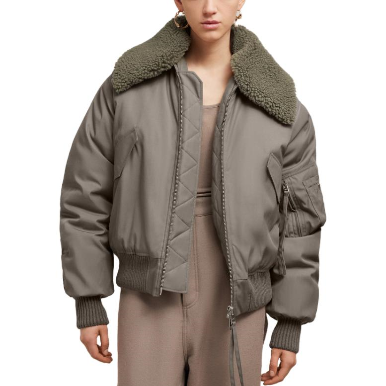 Ami Paris AMIPARIS Unisex Quilted Zip-Up Jacket in Taupe Brown UJK026PA0007-281 圖 6