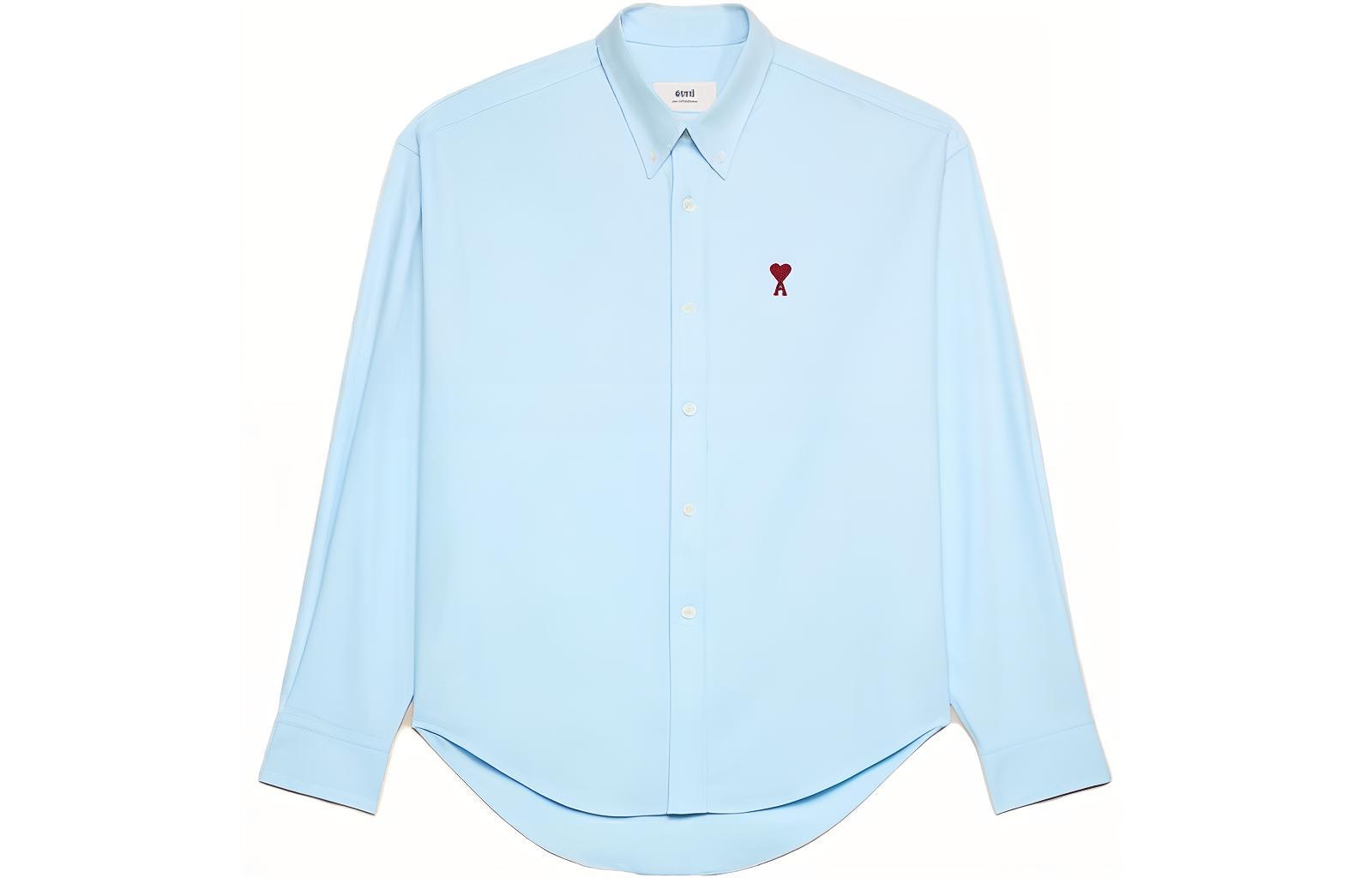 Order 아미파리스 유니섹스 레드 하트 오버사이즈 캐주얼 셔츠. BFUSH130CO00311-450