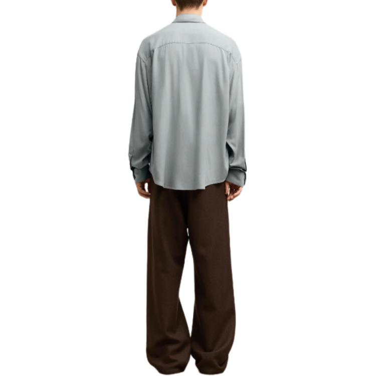 Purchase Ami Paris AMIPARIS Kemeja Lengan Panjang Biru Solid Unisex. USH176VI0020-4012