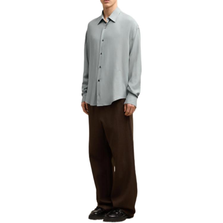 Details for Ami Paris AMIPARIS Kemeja Lengan Panjang Biru Solid Unisex. USH176VI0020-4012