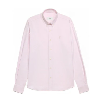 Ami Paris AMIPARIS Unisex Solid Color Loose Fit Long Sleeve Button-Up Shirt. USH160CO0031679