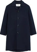 Ami Paris AMIPARIS Unisex Wool Single-Breasted Long Coat Navy Blue UCO004WV00224011 Ami Paris AMIPARIS Unisex Wool Single-Breasted Long Coat Navy Blue UCO004WV00224011