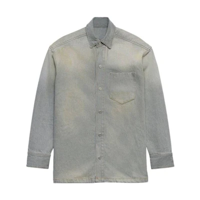 Ami Paris AMIPARIS Washed Collar Button Long-Sleeve Jacket Men’s Grey UJK251DE0019