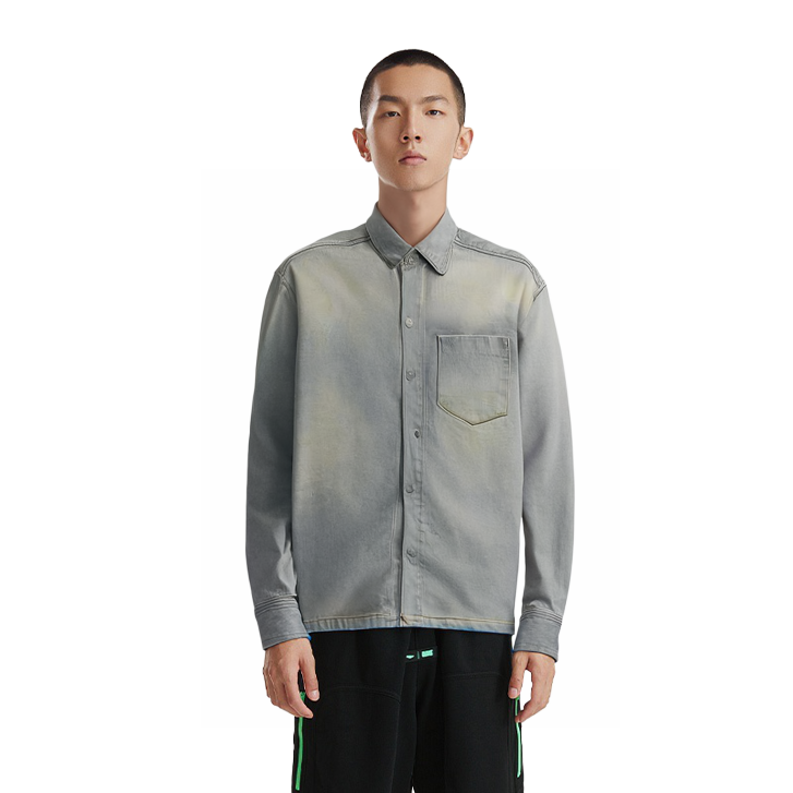 Shop アミパリ AMIPARIS ウォッシュドカラー ボタン 長袖ジャケット メンズ グレー UJK251DE0019