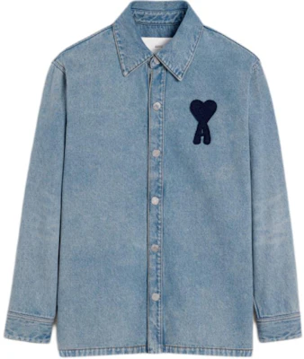AMI PARIS AMIPARIS Washed Crochet Heart Long Sleeve Shirt . HJK275DE0046-480 Buy AMI PARIS AMIPARIS Washed Crochet Heart Long Sleeve Shirt . HJK275DE0046-480
