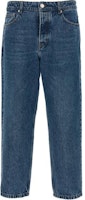 Ami Paris AMIPARIS Washed Vintage Zipper Straight-Leg Jeans Deep Blue HTR103DE0031-480 Ami Paris AMIPARIS Washed Vintage Zipper Straight-Leg Jeans Deep Blue HTR103DE0031-480