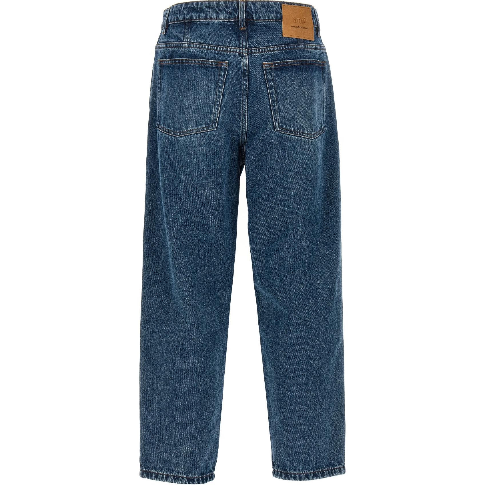 Lookbook Ami Paris AMIPARIS Jeans Biru Tua Vintage Zipper Straight-Leg HTR103DE0031-480