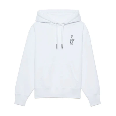 Ami Paris AMIPARIS Jean Jullien SS21 Cartoon Logo Unisex White Sweatshirt Couples Set. SPEH21J906-747100