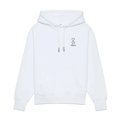 Ami Paris AMIPARIS Jean Jullien SS21 Cartoon Logo White Hoodie Unisex Couple Wear. SPEH21J908-747100