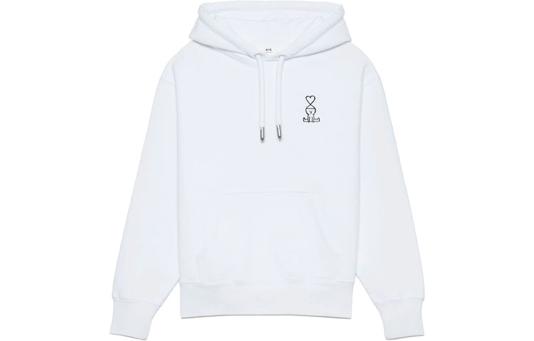 Ami Paris AMIPARIS Jean Jullien SS21 Cartoon Logo White Hoodie Unisex Couple Wear. SPEH21J908-747100 圖 2
