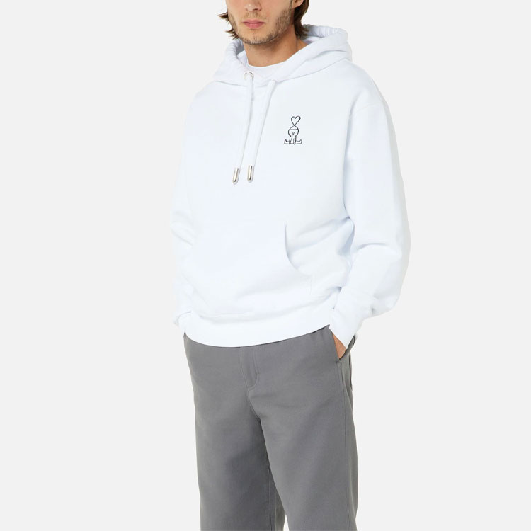 Ami Paris AMIPARIS Jean Jullien SS21 Cartoon Logo White Hoodie Unisex Couple Wear. SPEH21J908-747100 圖 3