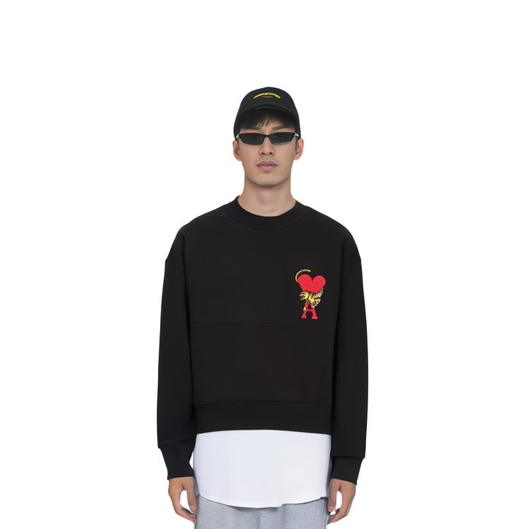 Ami Paris AMIPARIS TIGER SS22 Lunar New Year Logo Sweatshirt Unisex Black Couple Wear USW009-001 圖 7