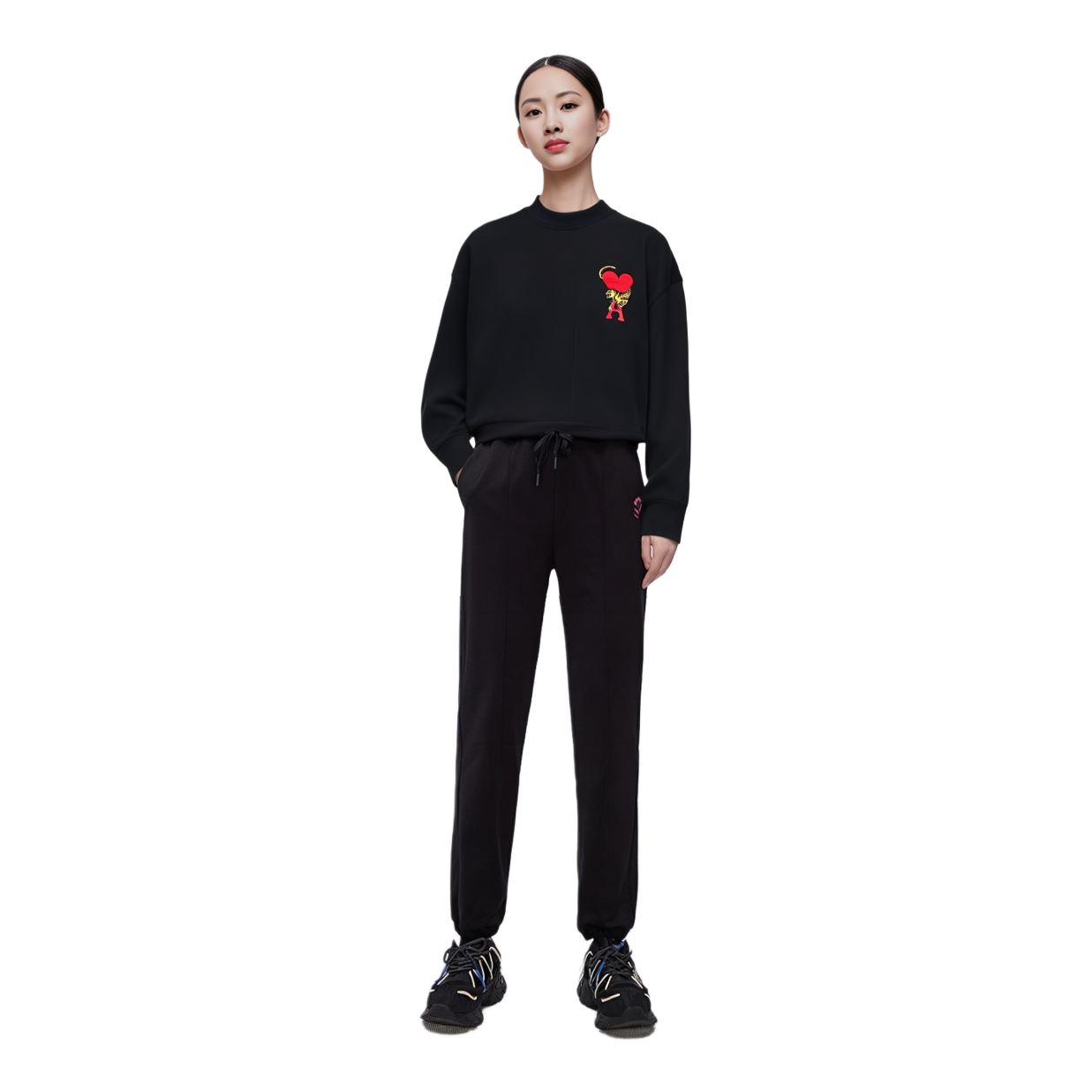 Ami Paris AMIPARIS TIGER SS22 Lunar New Year Logo Sweatshirt Unisex Black Couple Wear USW009-001 圖 10