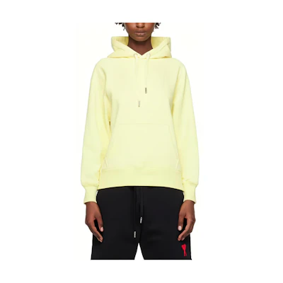 Ami Paris AMIPARIS Yellow Unisex Sweatshirt with Solid Color and Logo Embroidery. USW204747-703