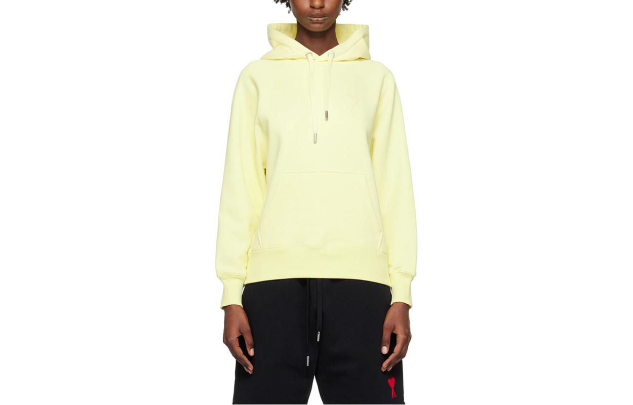 Ami Paris AMIPARIS Yellow Unisex Sweatshirt with Solid Color and Logo Embroidery. USW204747-703 圖 2