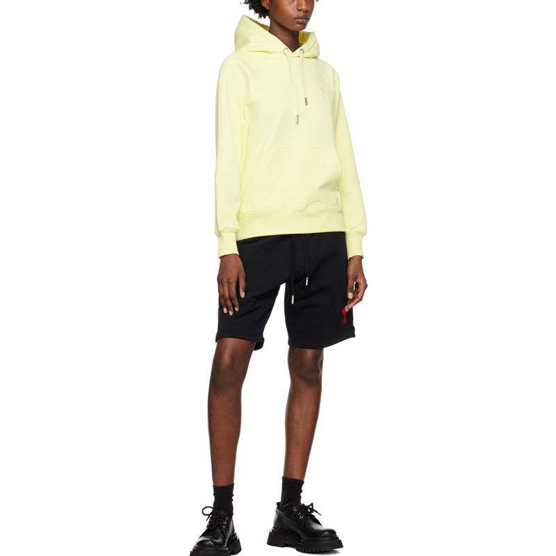 Ami Paris AMIPARIS Yellow Unisex Sweatshirt with Solid Color and Logo Embroidery. USW204747-703 圖 3