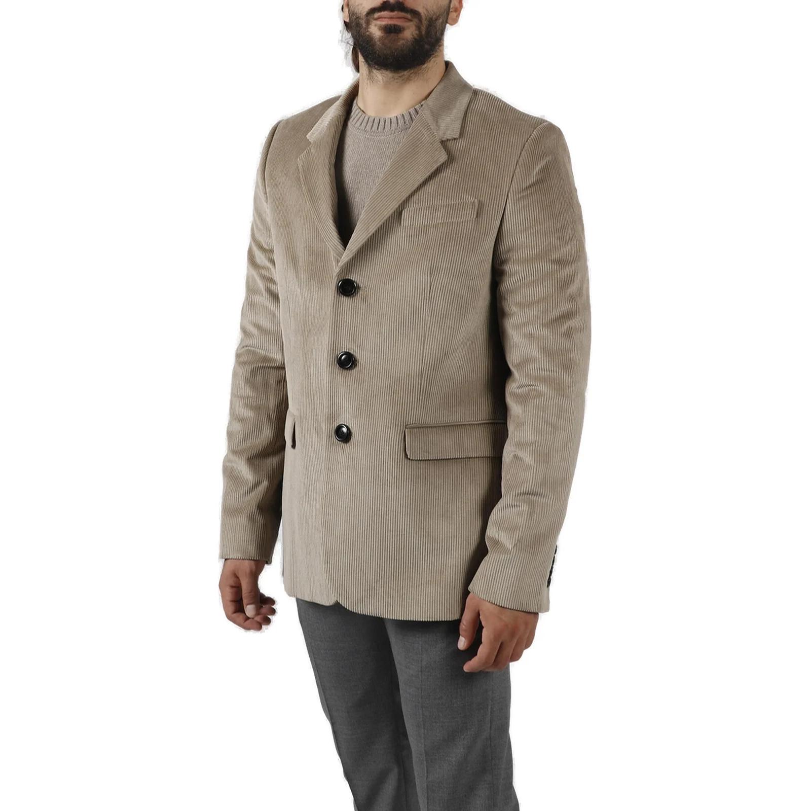 AMI Paris Beige Single-Breasted Long-Sleeve Blazer for Men. UBV600288-250 圖 4