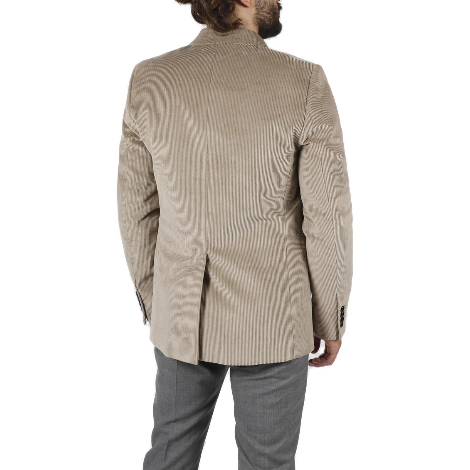 AMI Paris Beige Single-Breasted Long-Sleeve Blazer for Men. UBV600288-250 圖 5