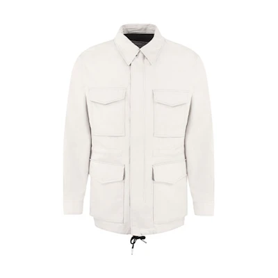 AMI PARIS Beige Solid Multi-Pocket Long Sleeve Jacket A20HOW100236-253