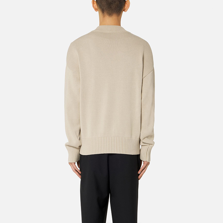 AMI Paris Big Heart Logo V-Neck Knit Cardigan Unisex - Khaki UKC003-016252 圖 4