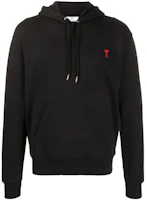 AMI PARIS Black Cotton Casual Hoodie H20HJ008730-001 AMI PARIS Black Cotton Casual Hoodie H20HJ008730-001