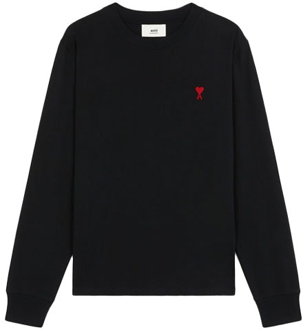 ami-paris-black-long-sleeve-t-shirt-with-red-heart-embroidery-fit-a21-hj-005701-001