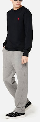 AMI PARIS 黑色长袖T恤 红心刺绣 版型。 A21HJ005701-001 Purchase AMI PARIS 黑色长袖T恤 红心刺绣 版型。 A21HJ005701-001