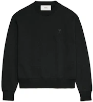 AMI PARIS Black Loose-Fit Crewneck Long-Sleeve Sweatshirt USW003730001 AMI PARIS Black Loose-Fit Crewneck Long-Sleeve Sweatshirt USW003730001