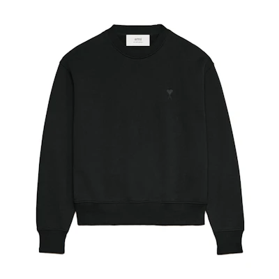 AMI PARIS Black Loose-Fit Crewneck Long-Sleeve Sweatshirt USW003730001