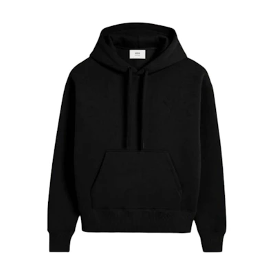 AMI PARIS Black Solid Color Oversized Pullover Hoodie Unisex USW227-749-001