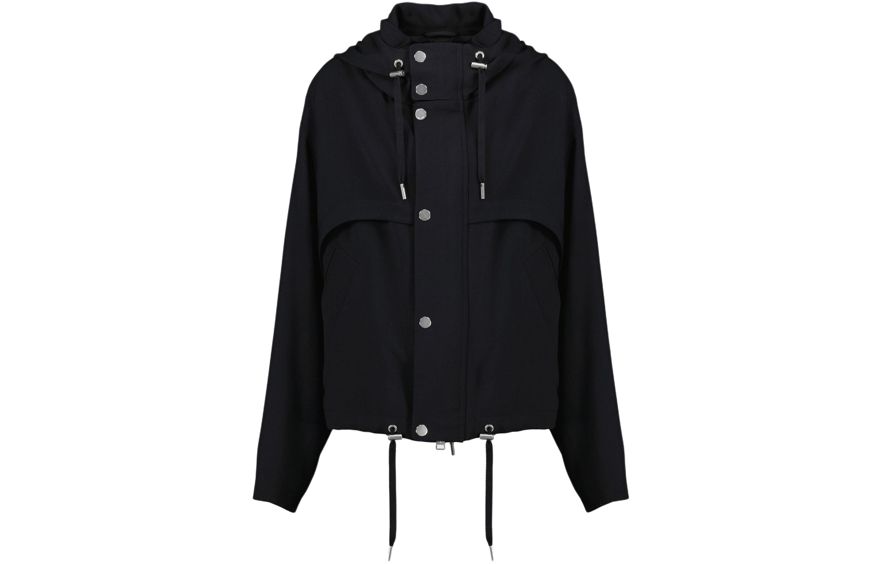 AMI PARIS Black Solid Zipper Relaxed Hoodie Jacket UJK311VI0007001