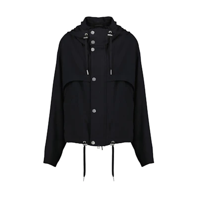 AMI PARIS Black Solid Zipper Relaxed Hoodie Jacket UJK311VI0007001