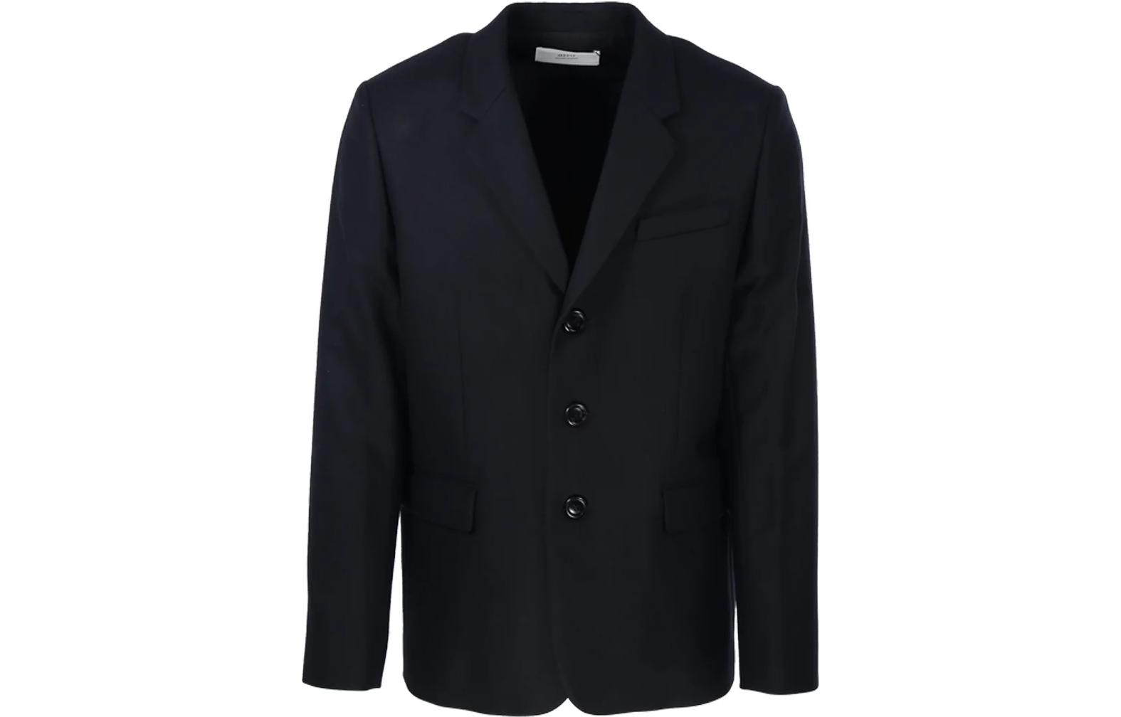 AMI PARIS Black V-Neck Loose-Fit Casual Long-Sleeve Jacket UBV600258-001