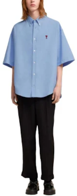 Camiseta Loose Fit Azul de Hombre AMI PARIS con Logo Bordado de Corazón. HSH230CO0031484 Lookbook Camiseta Loose Fit Azul de Hombre AMI PARIS con Logo Bordado de Corazón. HSH230CO0031484