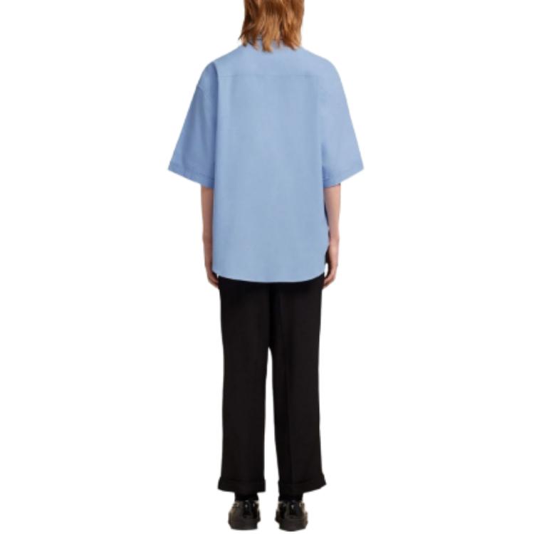 Shop Camiseta Loose Fit Azul de Hombre AMI PARIS con Logo Bordado de Corazón. HSH230CO0031484