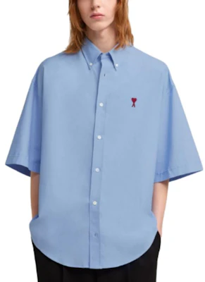 Camiseta Loose Fit Azul de Hombre AMI PARIS con Logo Bordado de Corazón. HSH230CO0031484 Purchase Camiseta Loose Fit Azul de Hombre AMI PARIS con Logo Bordado de Corazón. HSH230CO0031484